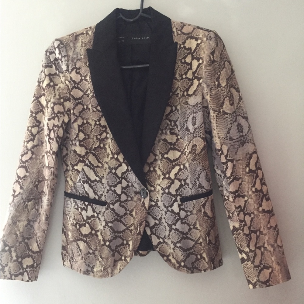 Zara Basic Snakeskin Blazer - image 1